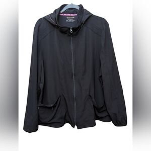 Heartsoul 2x Black Zip Up Scrub Jacket Thin